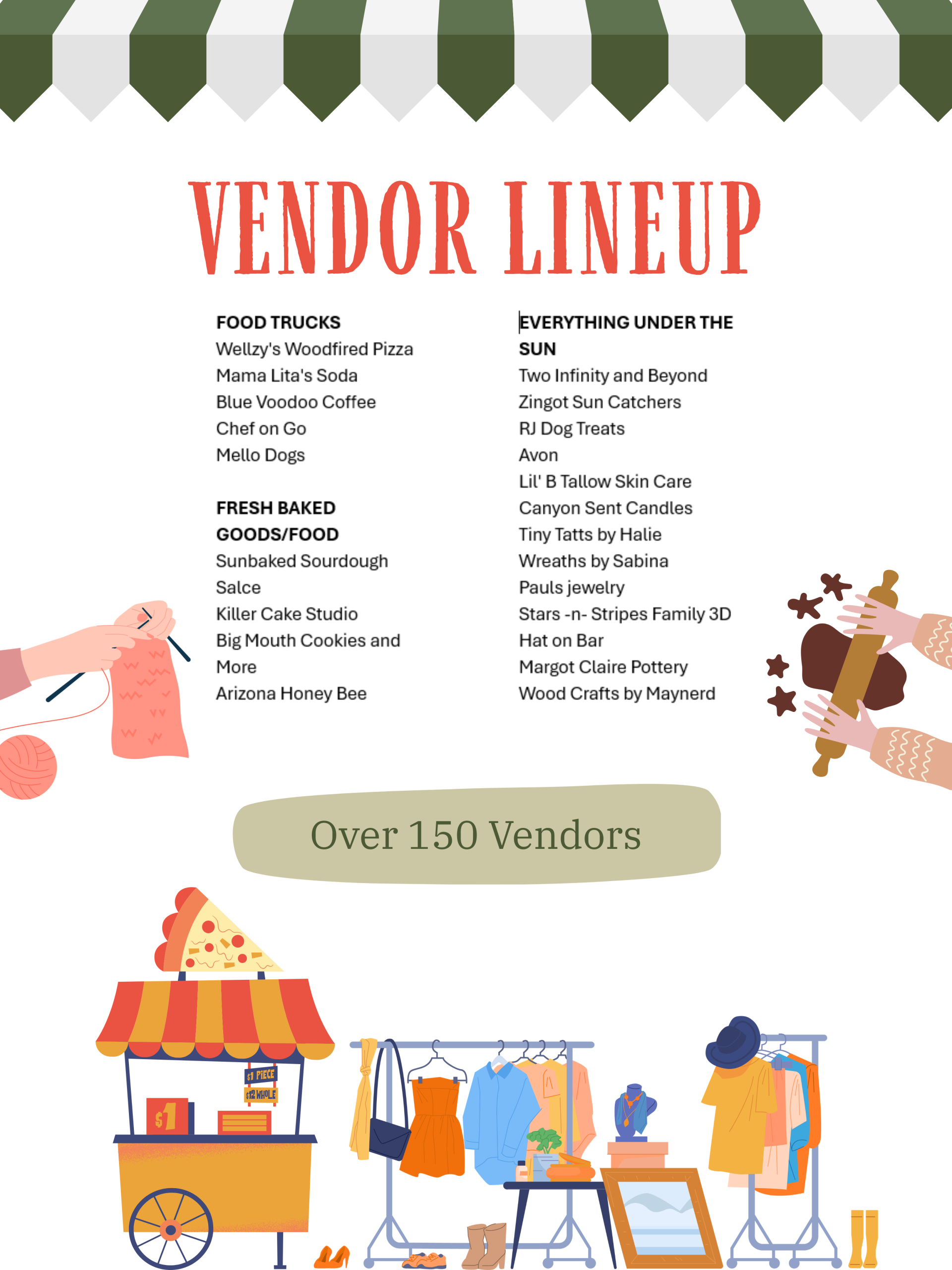 Vendor lineup at Queen Creek Family Market